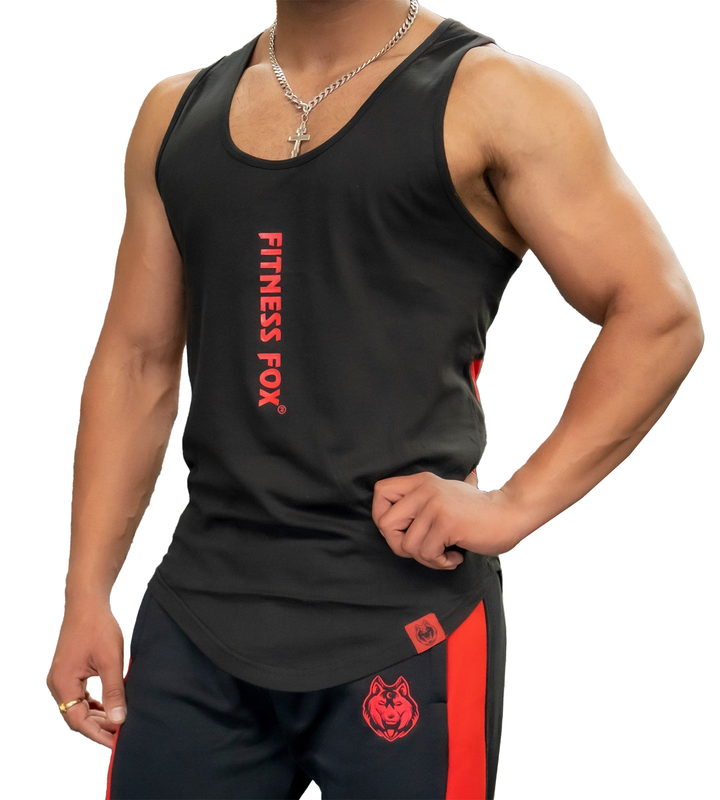 Fitnessfox Black-Red Gym Training Singlets