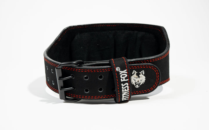 6" Suede Leather workout Belt (Black)