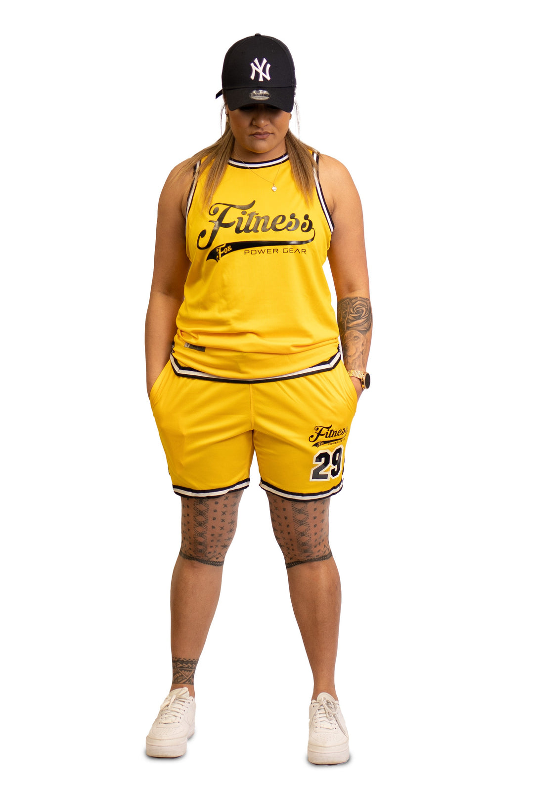 Mesh Basketball Muscle Tank top -Yellow