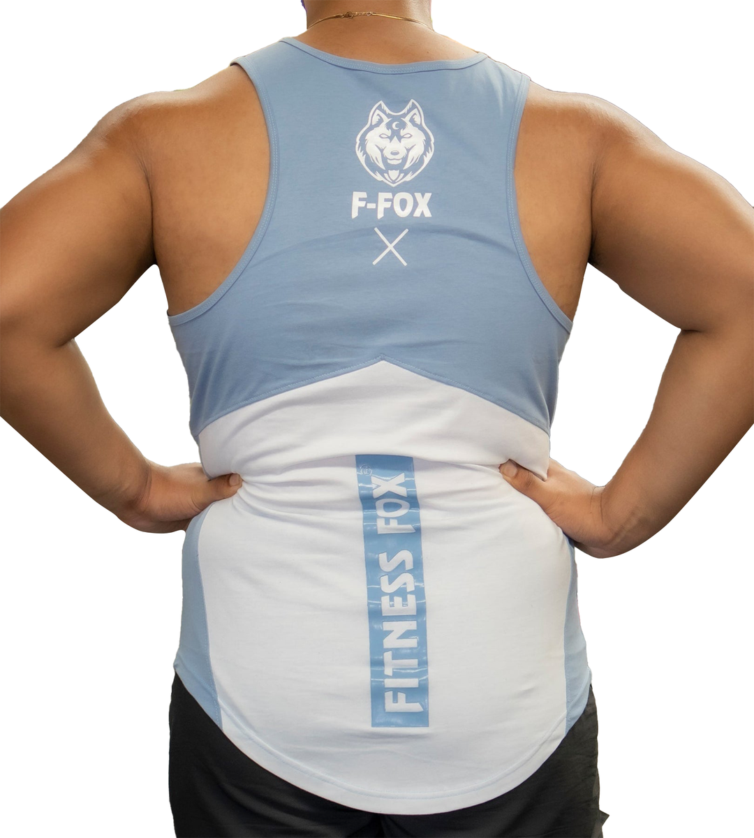 Fitnessfox White-Indigo Gym Training Singlets