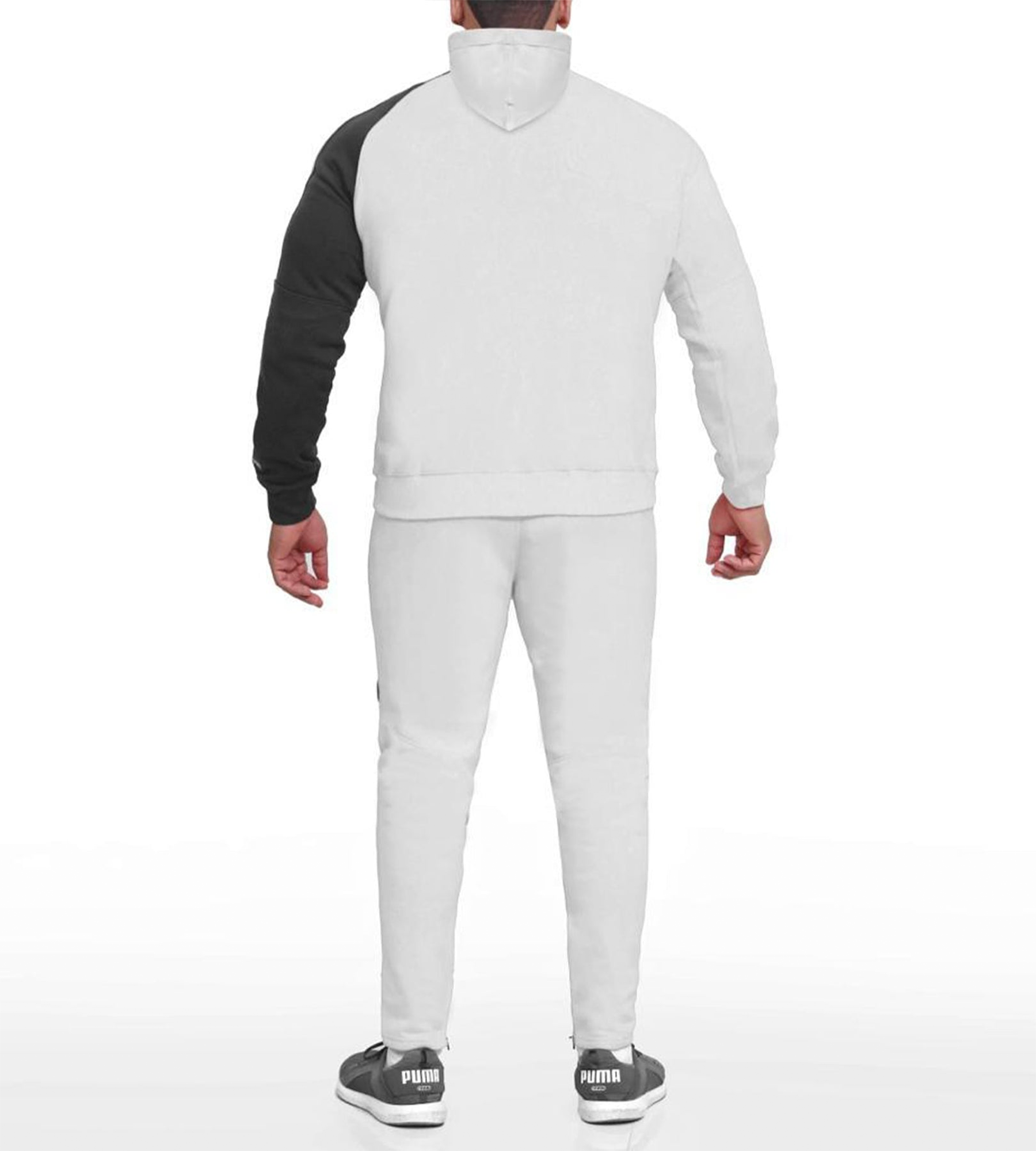White Comfy TRACKSUIT with HOOD