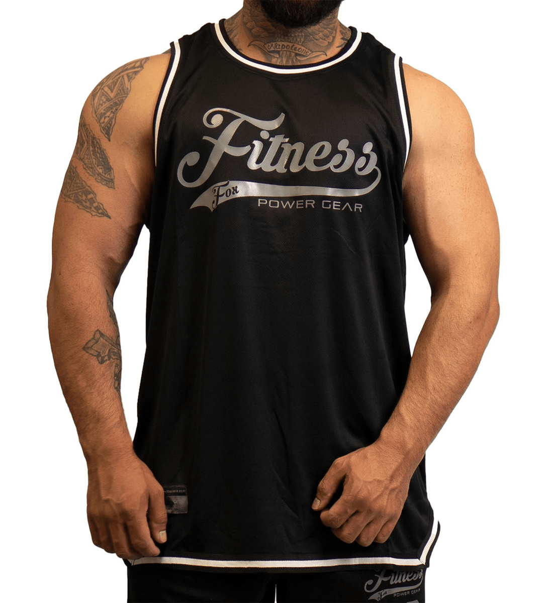 FitnessFox Basketball Singlet - BLACK