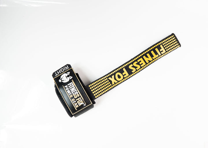 Power wrist strap ( Black/Gold)( Best for powerlifting/weighlifting/Crossfit)