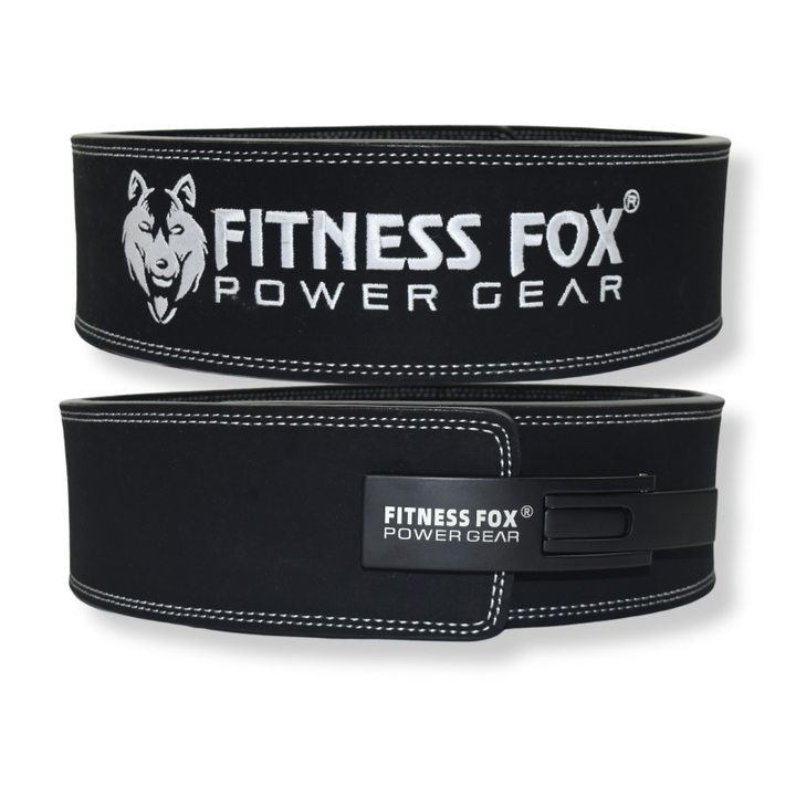 Fitness Fox 10mm lever weightlifting belt with suede skin for heavy lifting