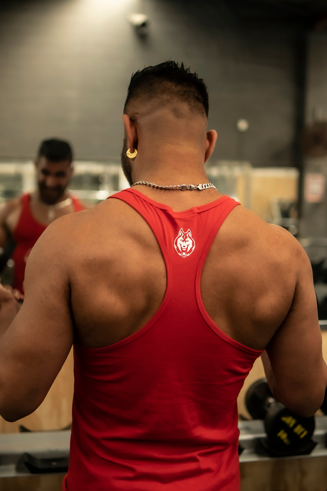 Red Gym Cotton Training Singlet