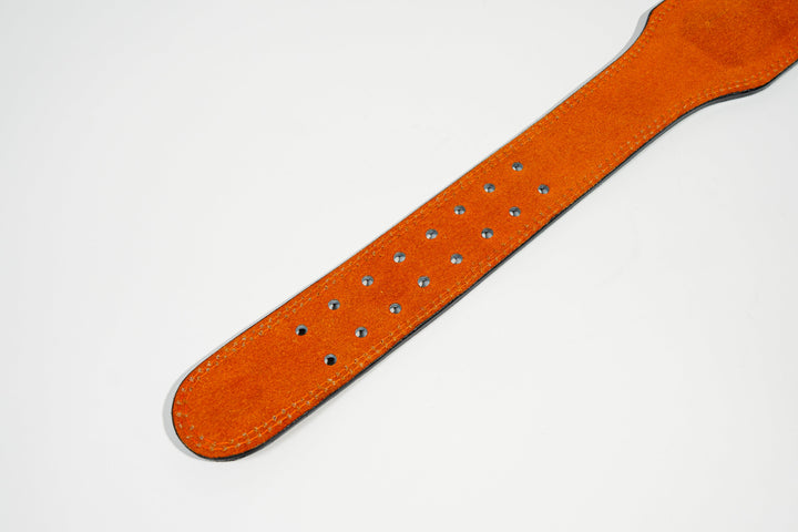 4" Black Suede leather  Weightlifting Lifting Belt (Limited Black/Orange edition)