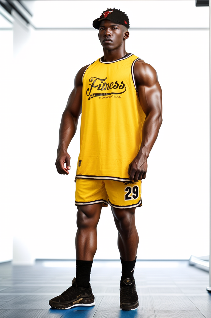 FitnessFox Basketball Singlet -Yellow