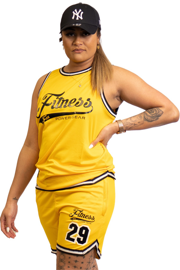 FitnessFox Basketball Singlet -Yellow