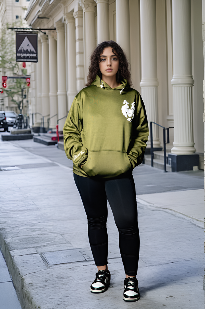 Fitnessfox Hoodie with Chenille Embroidered ( Olive Green)