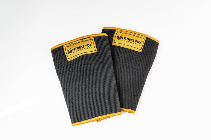 Double PlY KNEE SLEEVES (Pair) (Black/Gold) 6-Month warranty