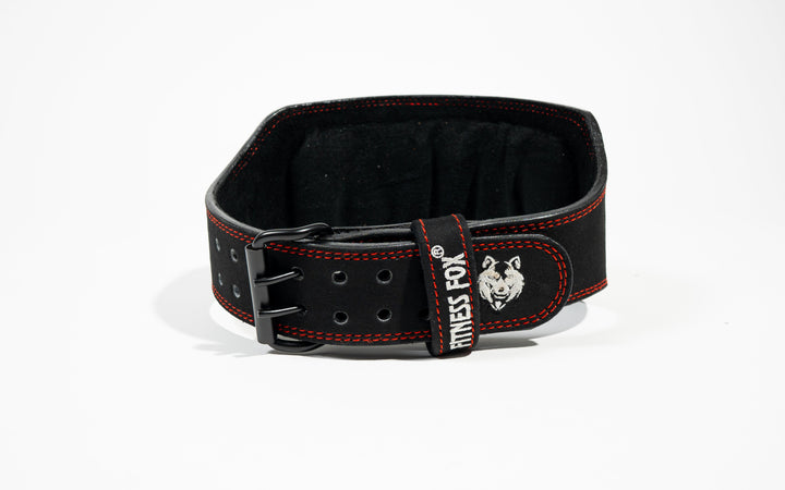 6" Suede Leather workout Belt (Black)