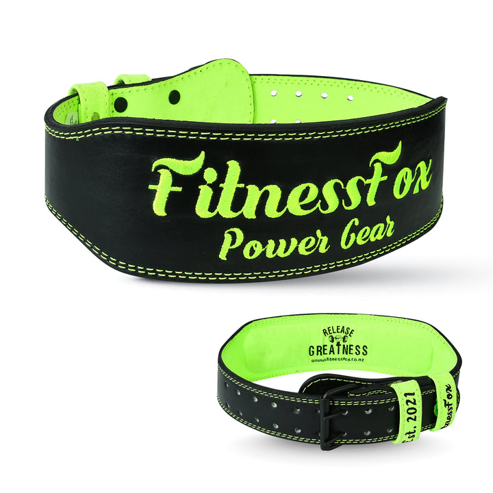 Fitnessfox 4 Inch Padded Black Leather Lifting Belt