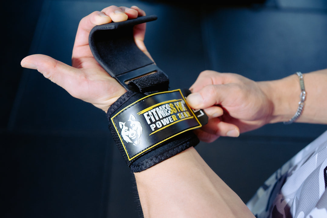 Heavy Lifting Hooks with Wrist Support ( Black)