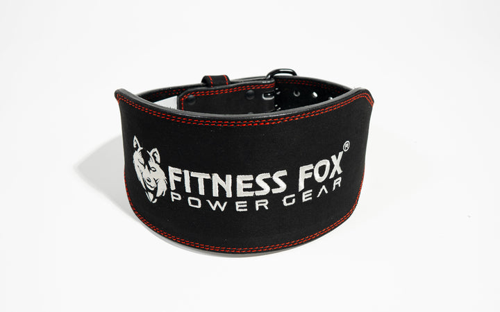 6" Suede Leather workout Belt (Black)