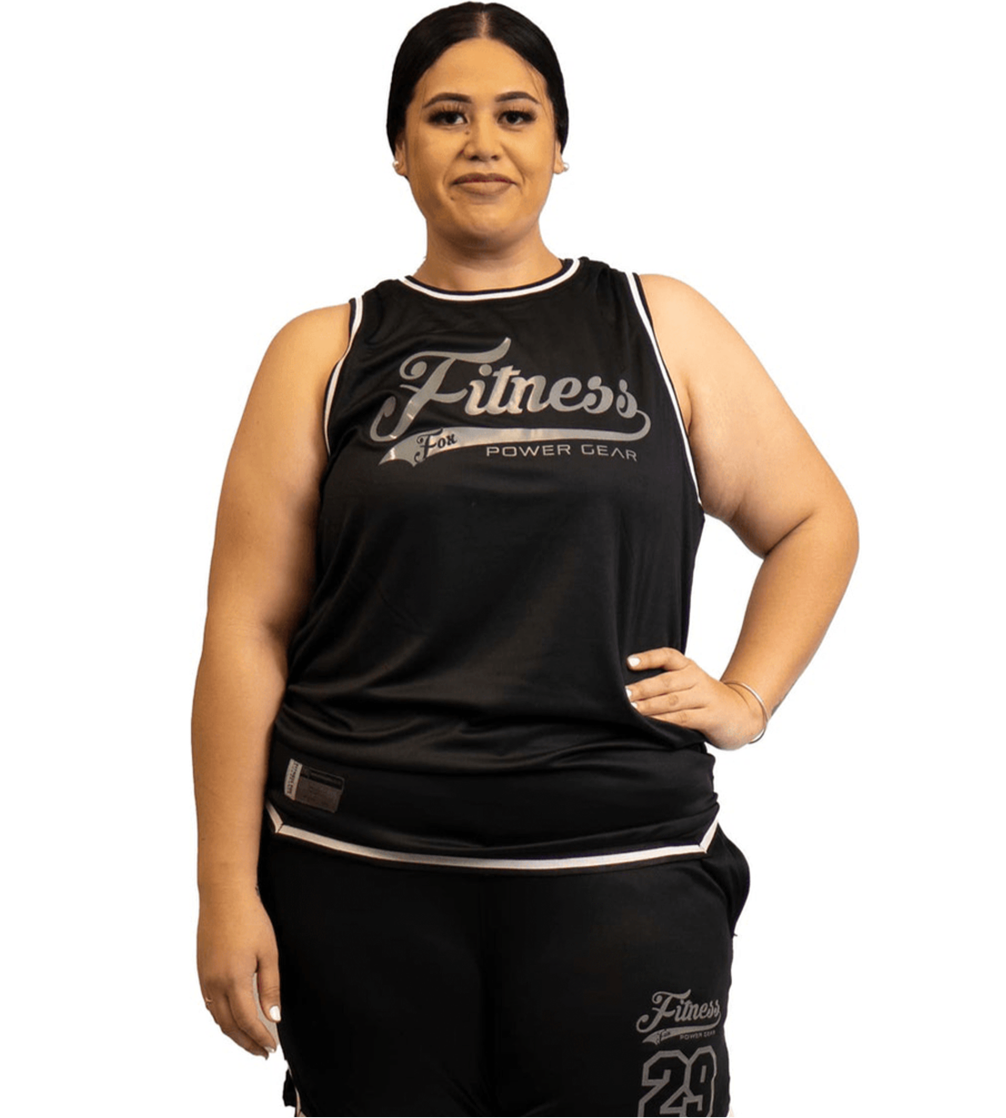 FitnessFox Basketball Singlet - BLACK