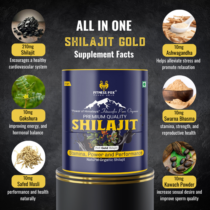 Fitness Fox Shilajit Gold with ashwagandha, Gokshura