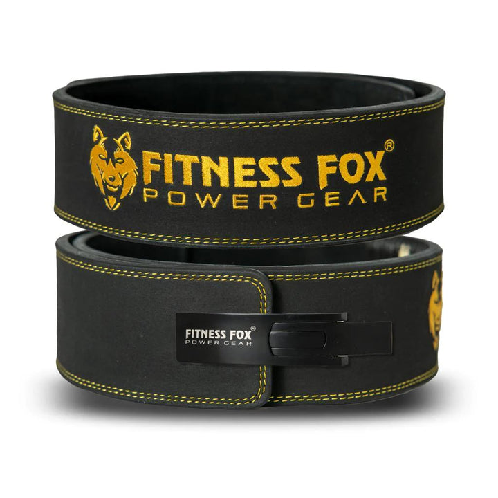 Fitness Fox 10mm lever suede leather powerlifting belt for heavy lifting