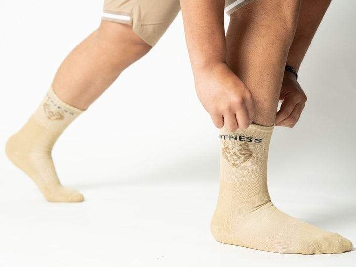 MID-CREW Tan Brown Daily Socks