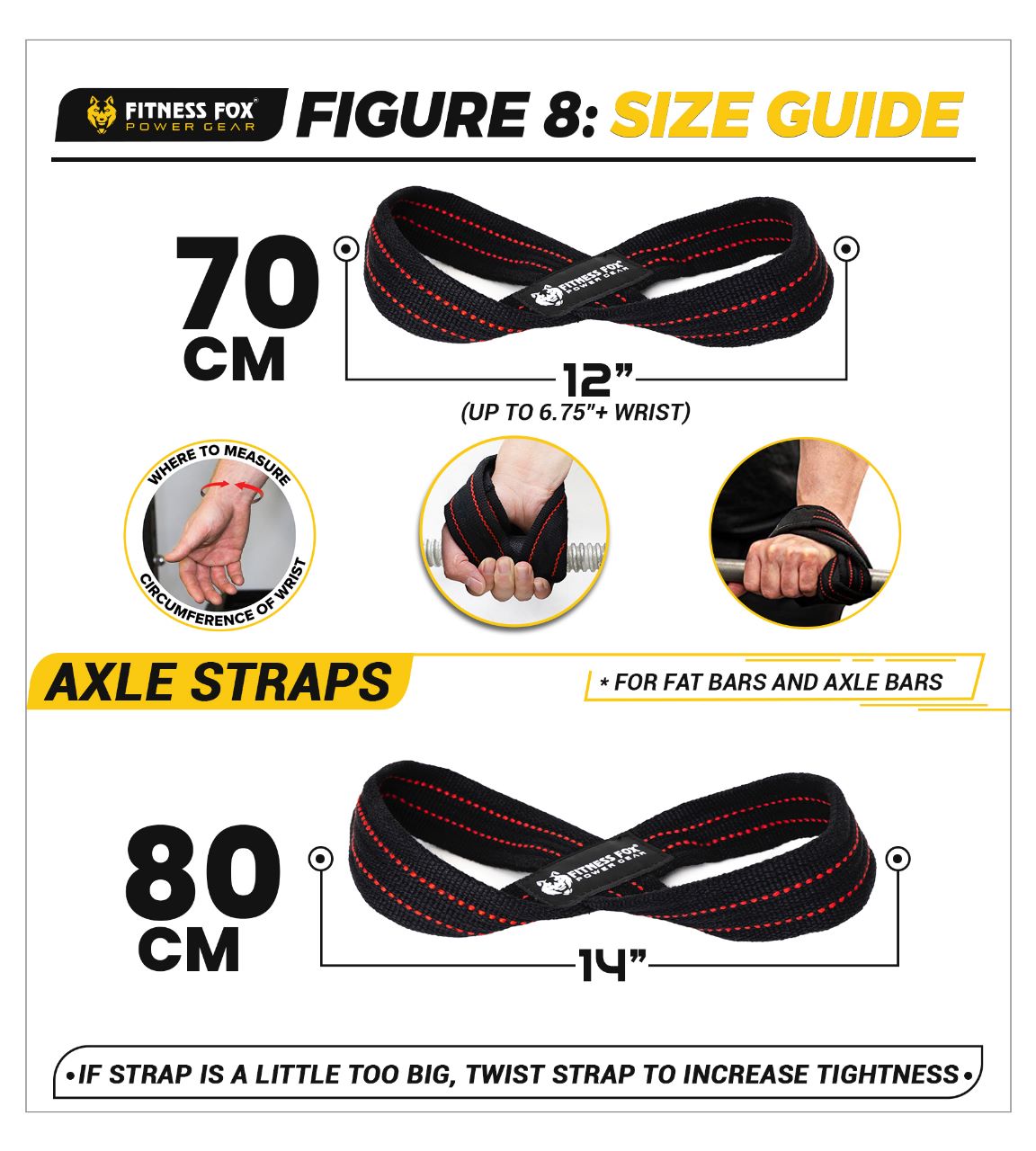 FITNESS FOX Figure 8 Straps(Pair) for Lifting & Deadlift Hand Support