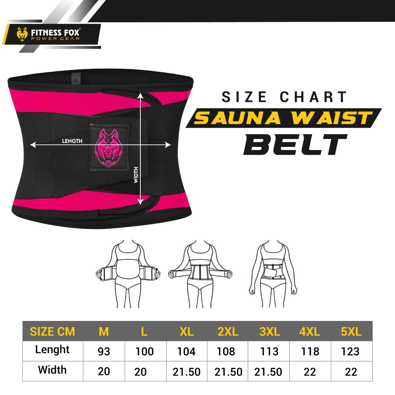 FITNESS FOX Sweat Waist Trainer Belt For Women and Men
