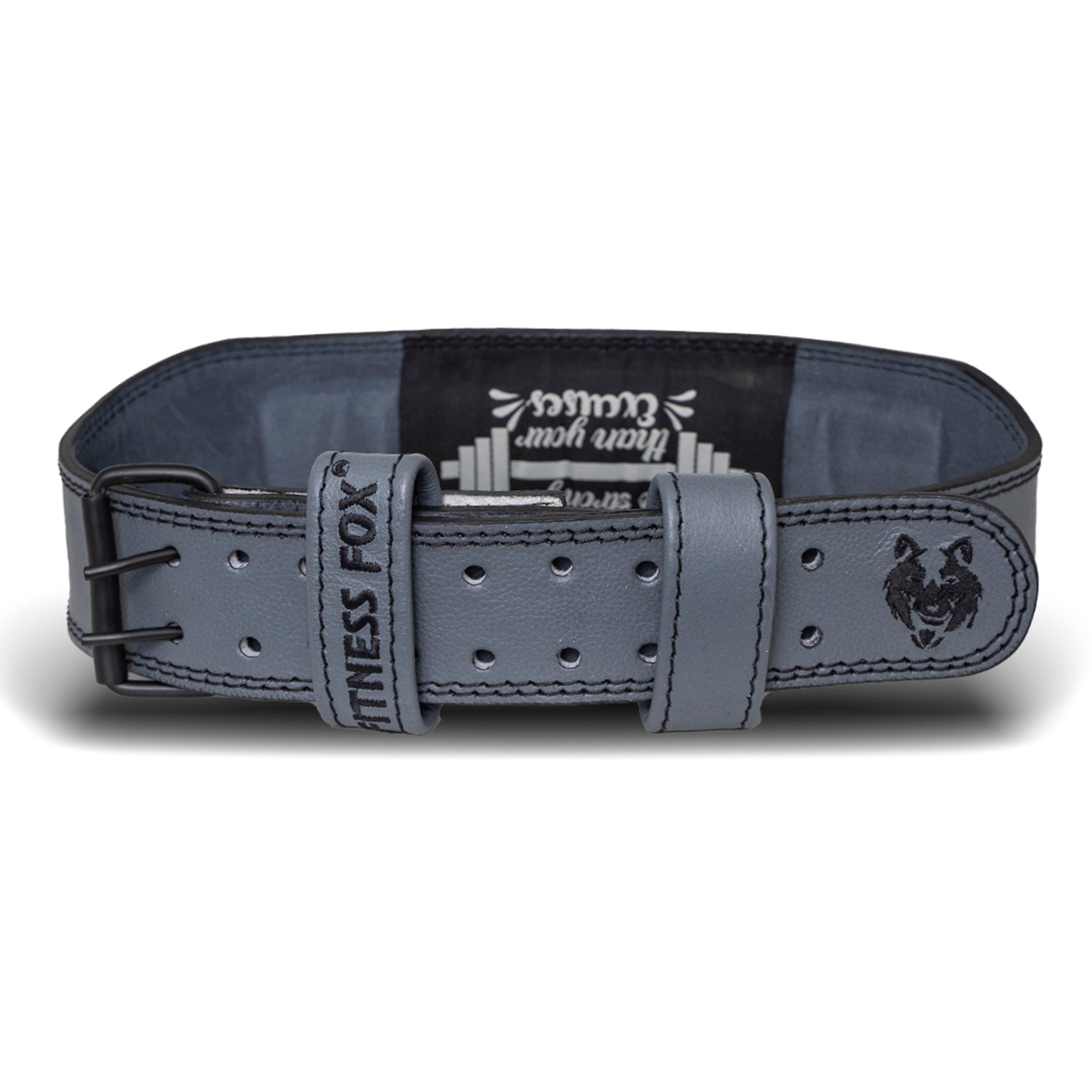 Fitnessfox 4Inch Padded Grey Leather Lifting Belt