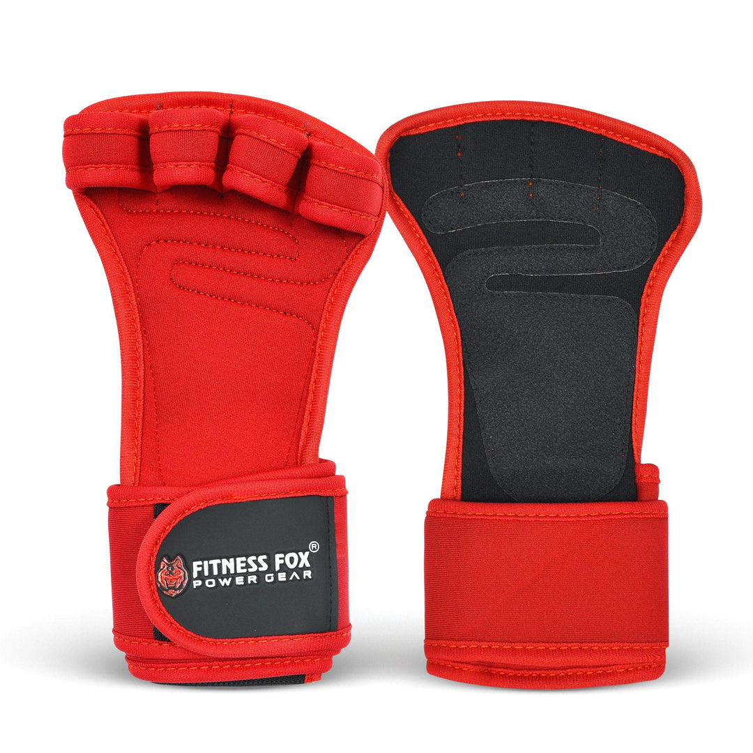 Fitness Fox lifting finger grips for enhanced grip during weightlifting and kettlebell workouts