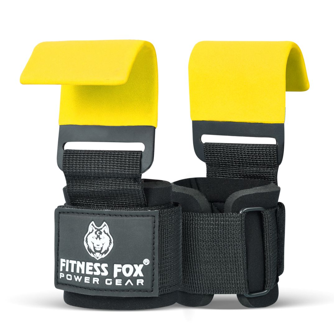 Weightlifting Heavy Wrist Strap - Hooks Model (Yellow)