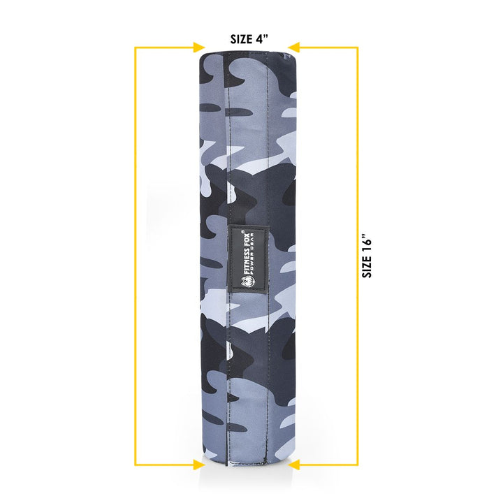 Comfortable camo squat pad for barbell support during weightlifting