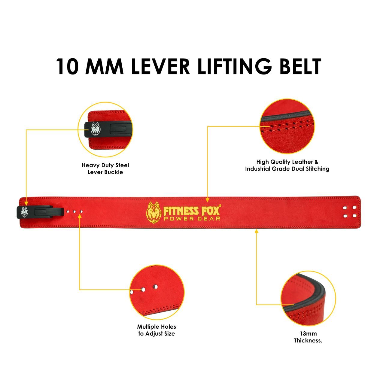 FITNESS FOX 13MM Weightlifting Lever Belt