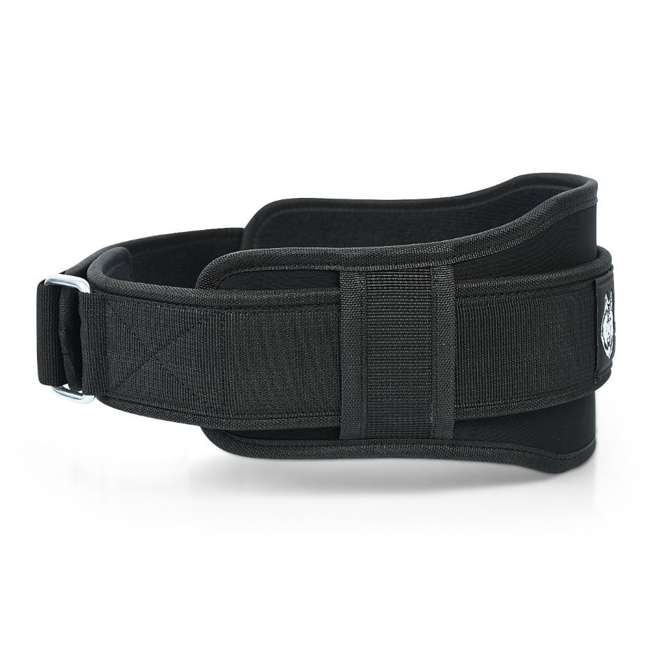 Durable 5-inch neoprene weightlifting belt by Fitness Fox for gym training