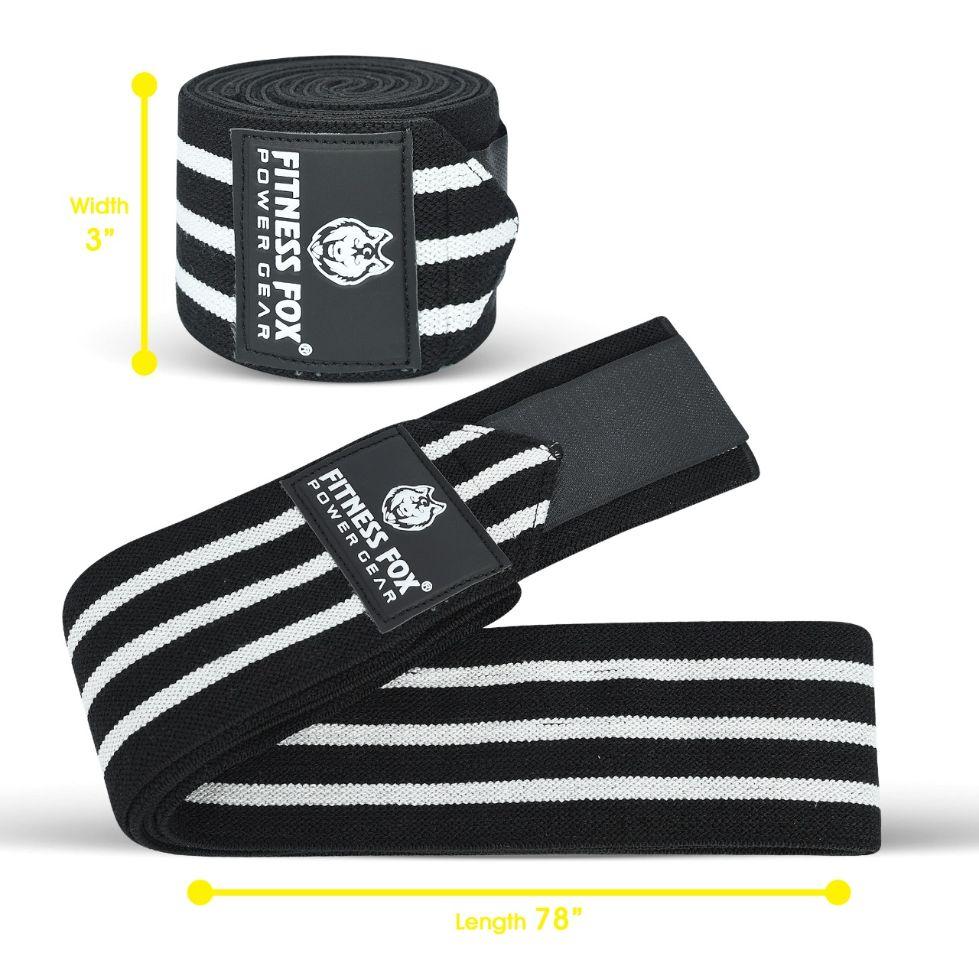 Durable 78-inch knee wraps by Fitness Fox for optimal performance during squats