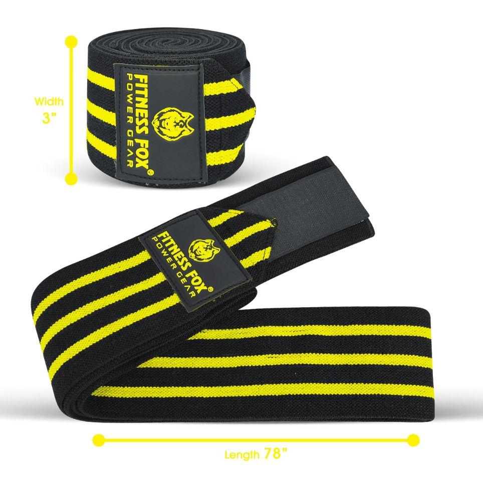 FITNESS FOX  Knee Wraps (Pair) 78 inch for Weightlifting
