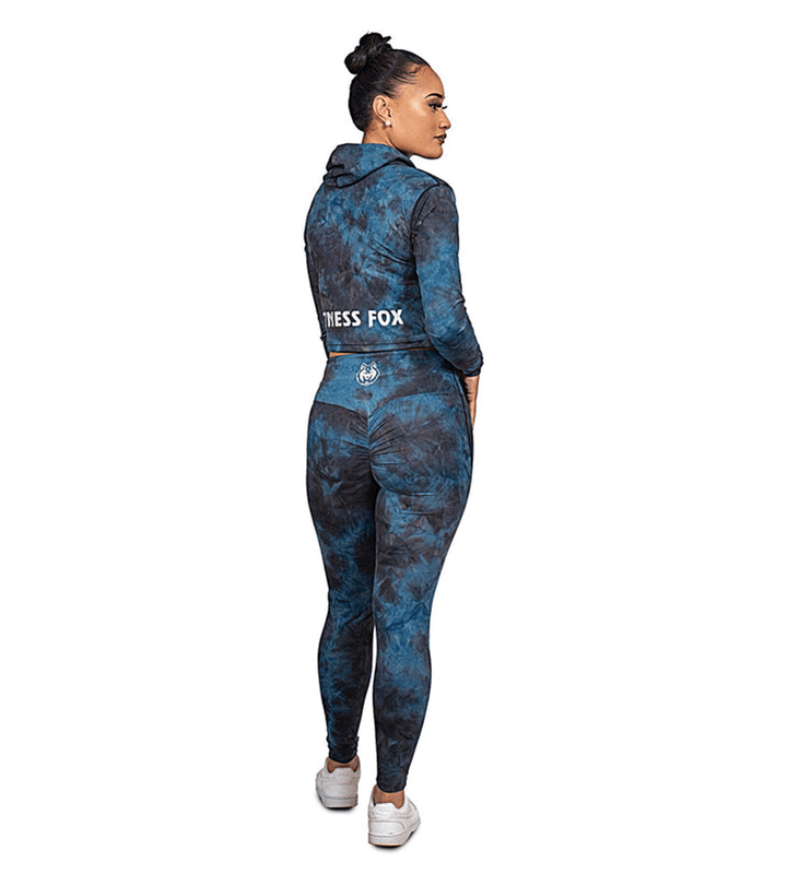 FitnessFox Blue Tie Dye Scrunch Bum Leggings (Limited Edition)