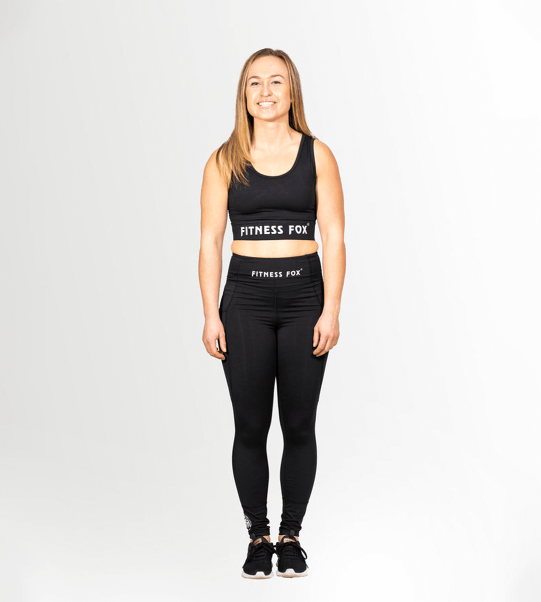 Fitnessfox  Black Crossing Straps Crop