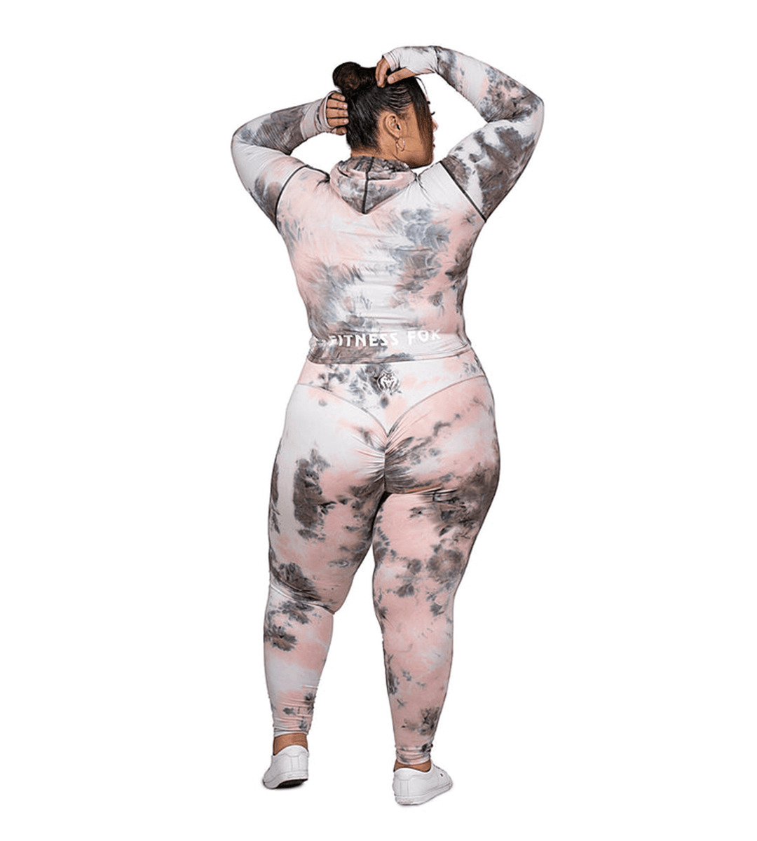 Fitnessfox Tie Dye Pink Full Length Scrunch Bum Leggings