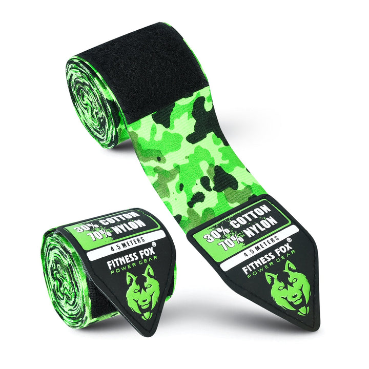 FITNESSFOX Boxing Hand Wraps (Green Camo)