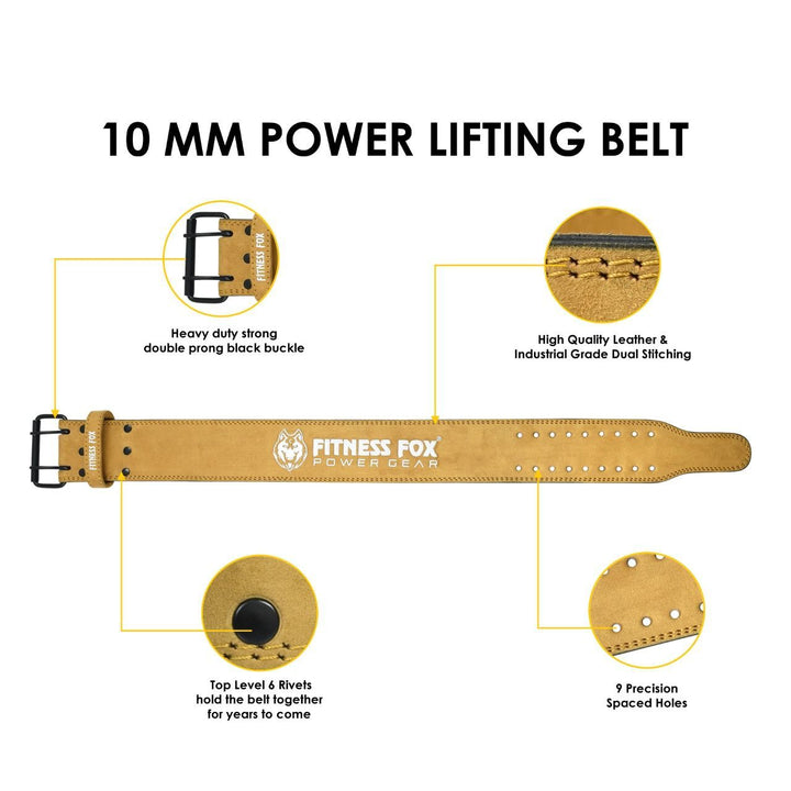 Adjustable 10mm single prong powerlifting belt with skin for optimal performance